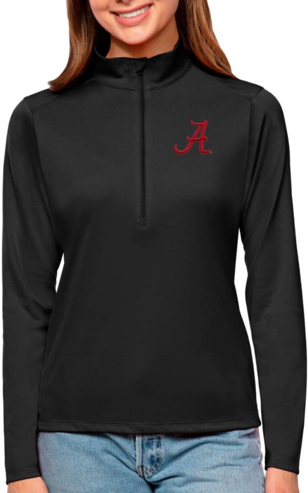 Antigua Women's Alabama Crimson Tide Black Tribute Quarter-Zip Shirt product image