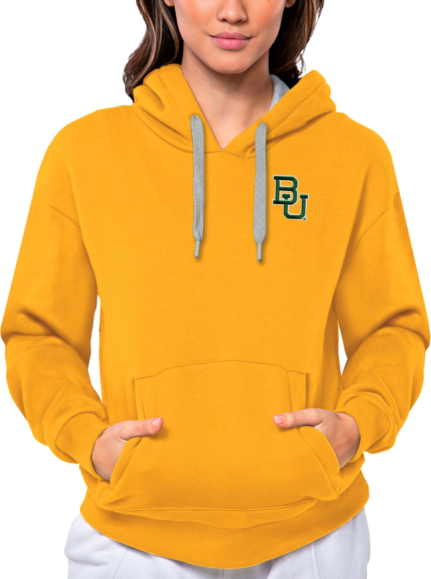 Blue84 NCAA Baylor Bears Women's Vintage Crop Hoodie - Forest Green, Large, Distressed Graphic, Soft Fleece - View #12