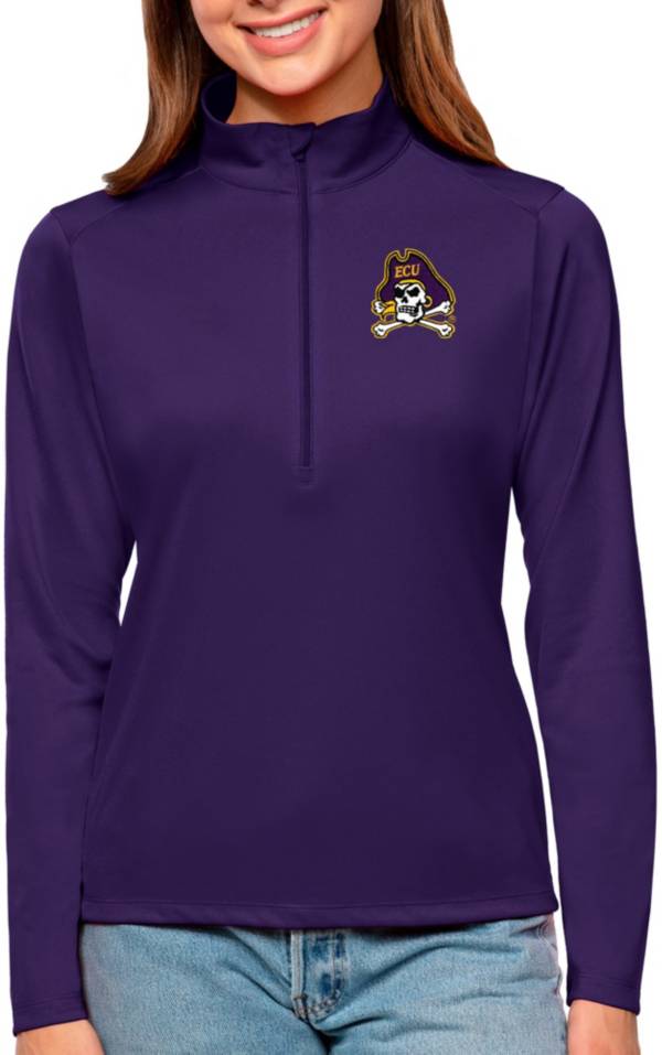Antigua Women's East Carolina Pirates Purple Tribute Quarter-Zip Shirt product image