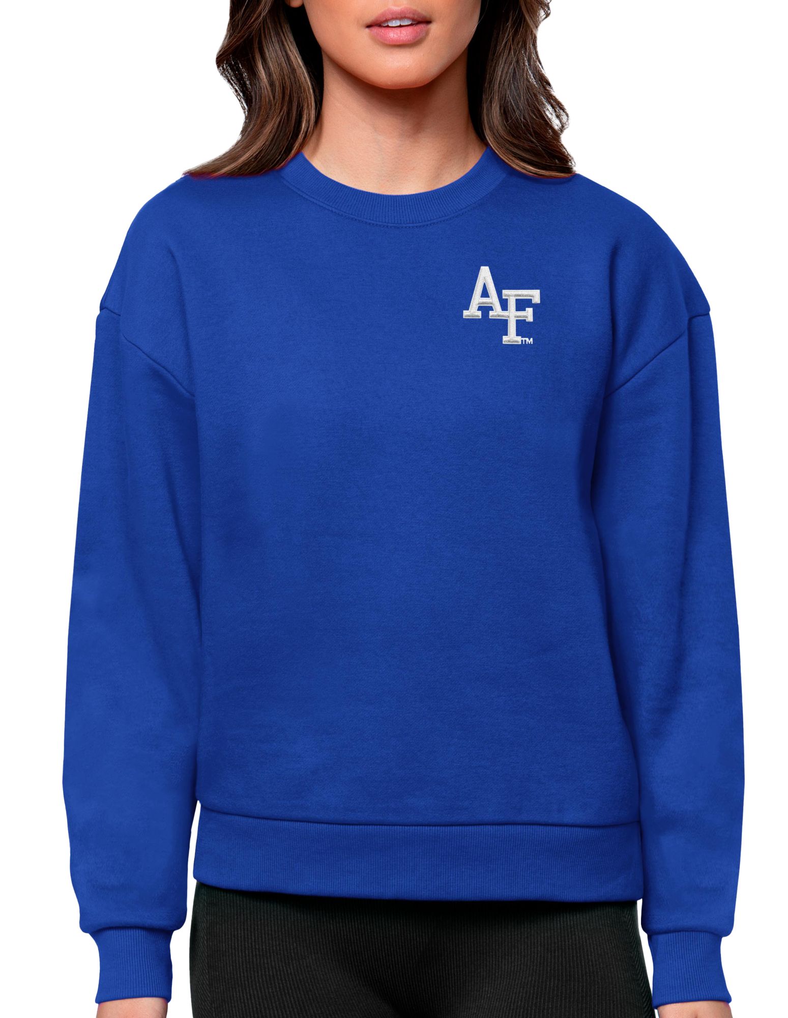 Antigua Women's Air Force Falcons Dark Royal Victory Crew Sweatshirt