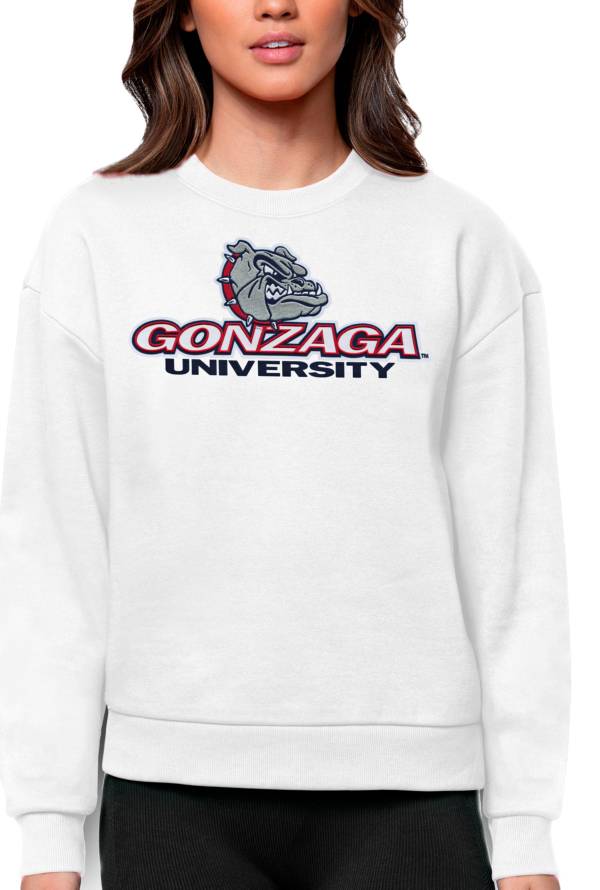 Antigua Women s Gonzaga Bulldogs White Victory Crew Sweatshirt