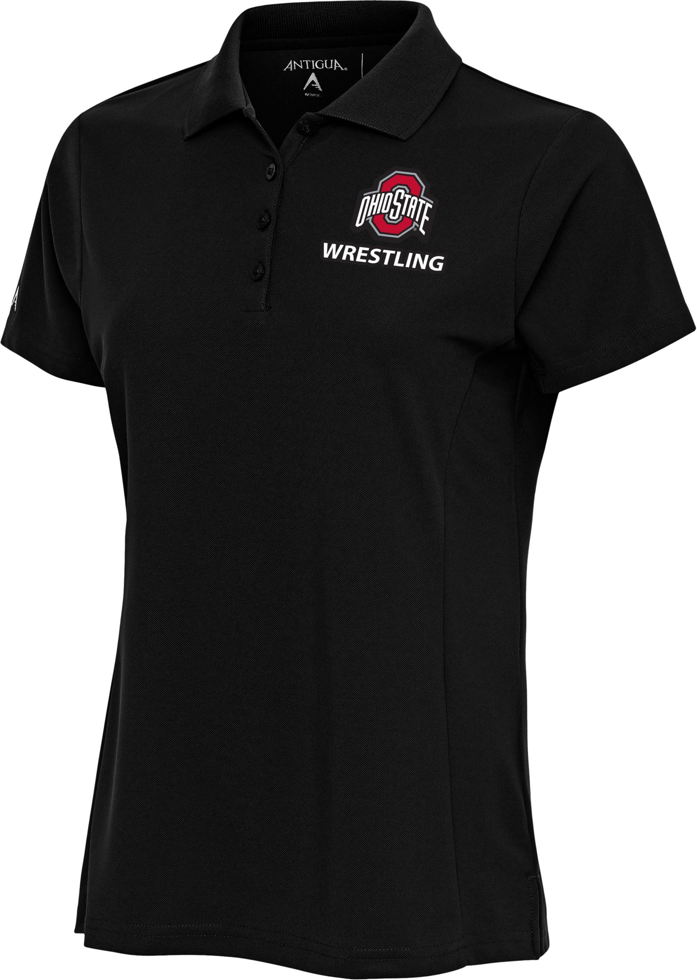 Antigua Women's Ohio State Buckeyes Wrestling Black Polo