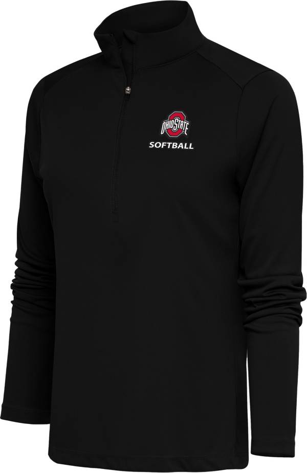Antigua Women's Ohio State Buckeyes Softball Black 1/4 Zip Jacket product image