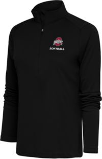 Antigua Women's Ohio State Buckeyes Softball Black 1/4 Zip Jacket