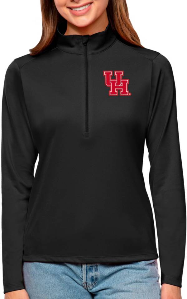 Antigua Women's Houston Cougars Black Tribute Quarter-Zip Shirt product image