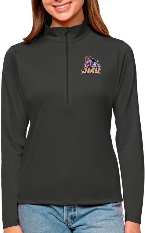 Antigua Women s James Madison Dukes Smoke Tribute Quarter Zip