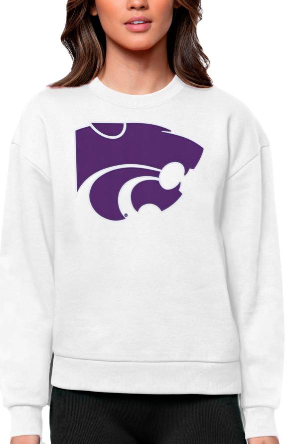 Antigua Women's Kansas State Wildcats White Victory Crew Sweatshirt product image