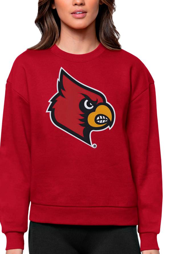 Antigua Women's Louisville Cardinals Dark Red Victory Crew Sweatshirt, XL | Holiday Gift