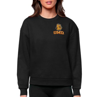 sorry, Antigua Women's Minnesota-Duluth  Bulldogs Black Victory Crew Sweatshirt is currently out of stock