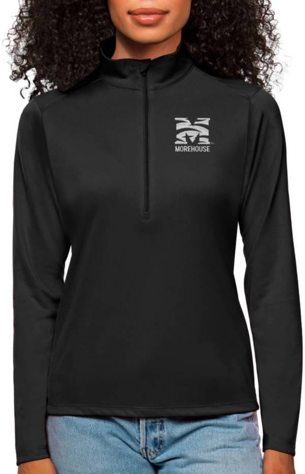 Antigua Women's Morehouse College Maroon Tigers Black Tribute 1/4 Zip Jacket product image