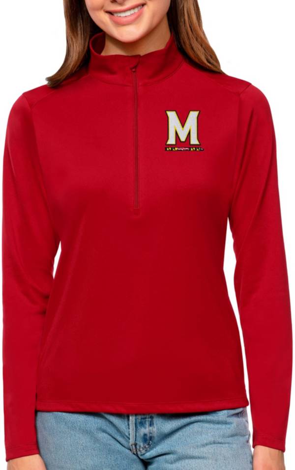 Antigua Women's Maryland Terrapins Dark Red Tribute Quarter-Zip Shirt product image