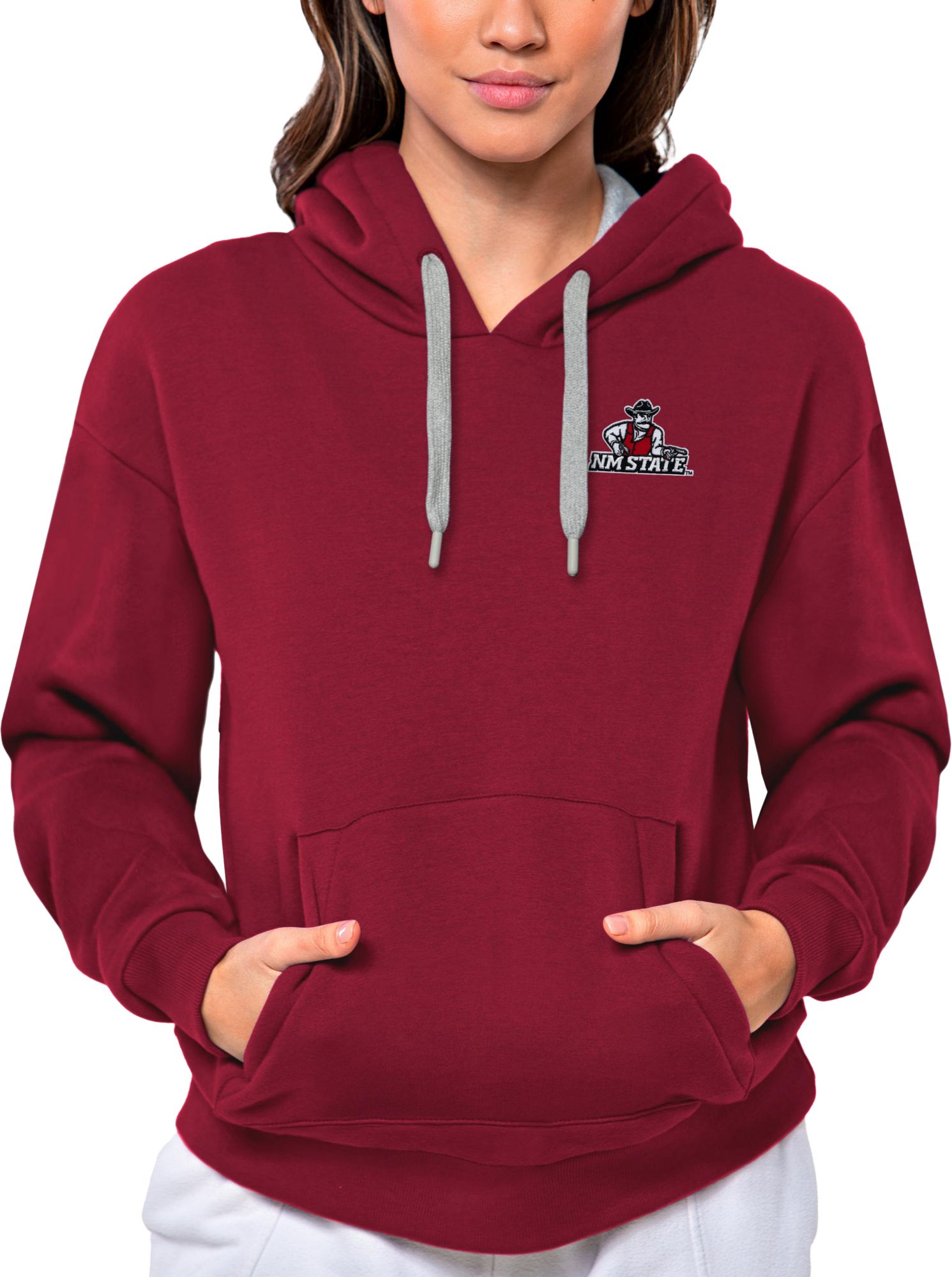 Antigua Women's New Mexico State Aggies Cabernet Victory Pullover Hoodie