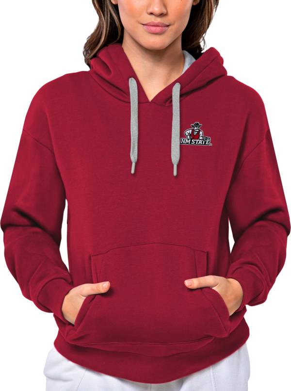 Women's Antigua Red Tampa Bay Buccaneers Victory Pullover Hoodie Size: Medium