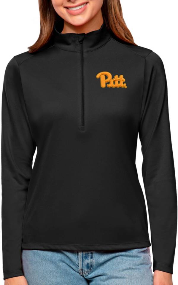 Antigua Women's Pitt Panthers Black Tribute Quarter-Zip Shirt product image