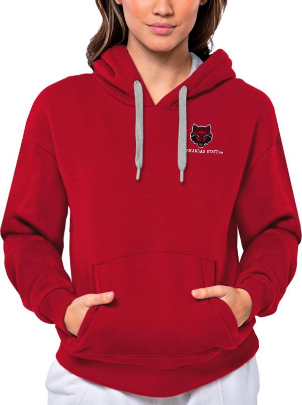 Men's Antigua Red Iowa Cubs Victory Pullover Hoodie
