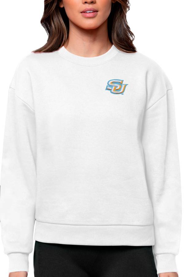 Antigua Jacksonville Jaguars Women's Grey Victory Crew Sweatshirt, Grey, 65% Cotton / 35% POLYESTER, Size S, Rally House