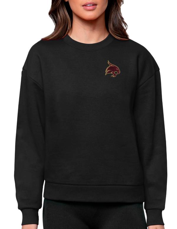 Antigua Women's Texas State Bobcats Black Victory Crew Sweatshirt product image