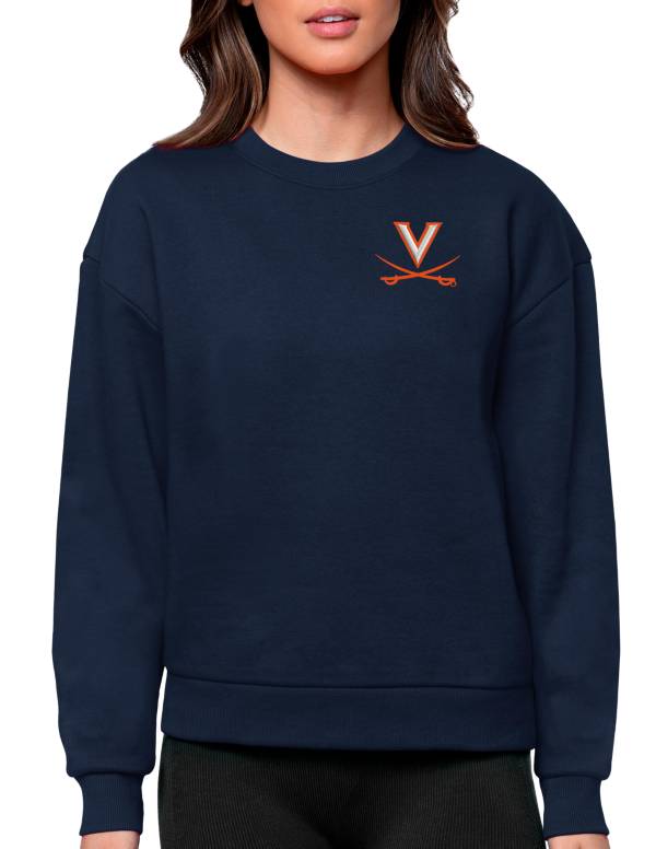 Antigua Women's Virginia Cavaliers Navy Victory Crew Sweatshirt product image