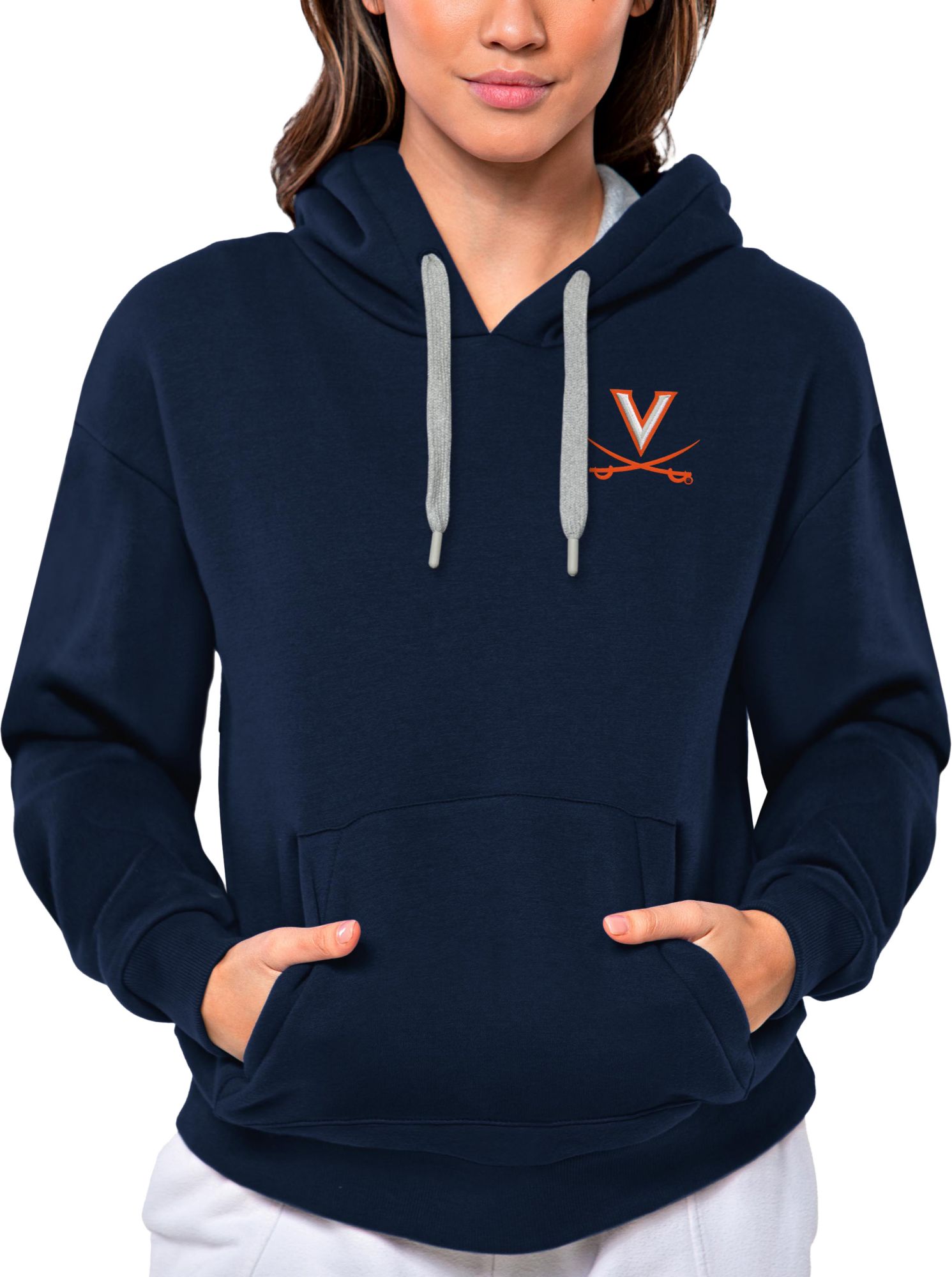 Antigua Women's Virginia Cavaliers Navy Victory Pullover Hoodie