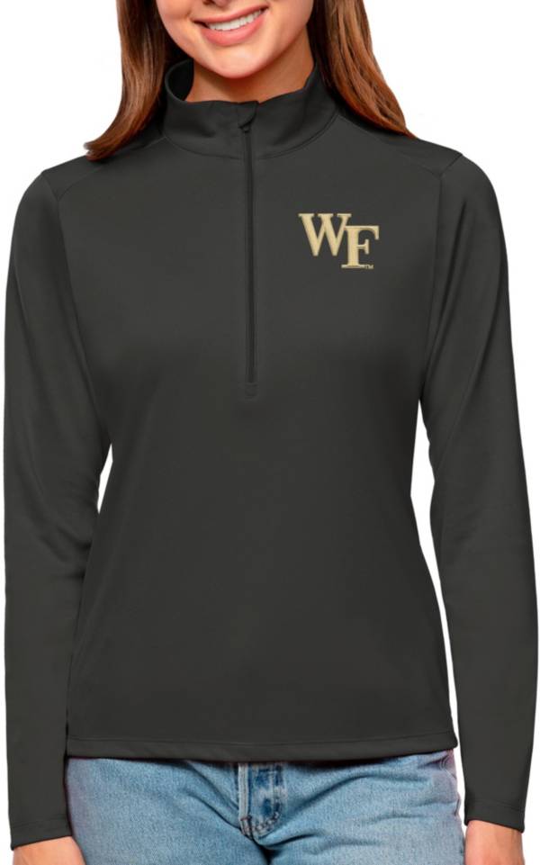 Antigua Women's Wake Forest Demon Deacons Grey Tribute Quarter-Zip Pullover product image