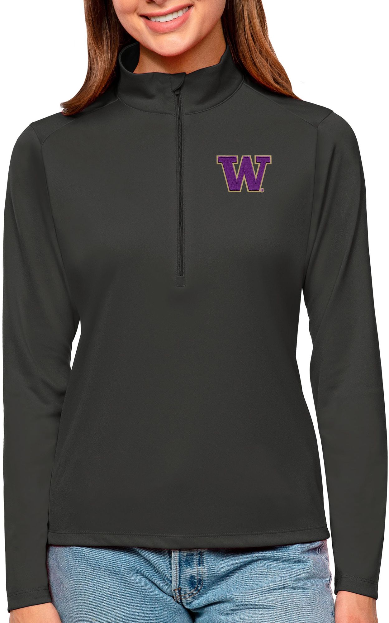 Antigua Women's Washington Huskies Tribute Quarter-Zip Pullover