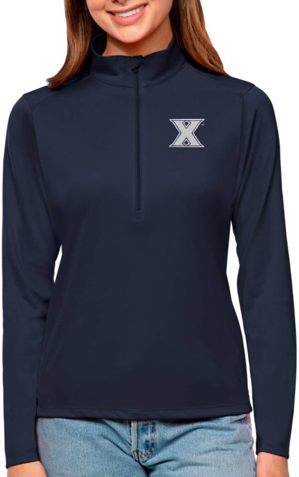 Antigua Women's Xavier Musketeers Blue Tribute Quarter-Zip Pullover product image
