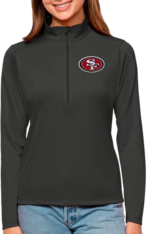 Antigua Women's San Francisco 49ers Tribute Grey Quarter-Zip Pullover product image