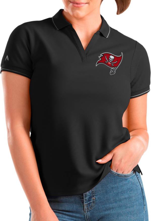 Antigua Women's Tampa Bay Buccaneers Affluent Black/Silver Polo product image