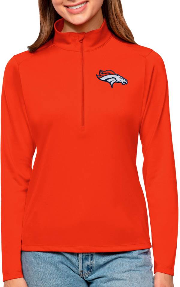 Antigua Women's Denver Broncos Tribute Orange Quarter-Zip Pullover product image
