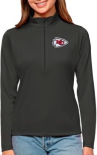 Antigua Women's Kansas City Chiefs Tribute Grey Quarter-Zip Pullover