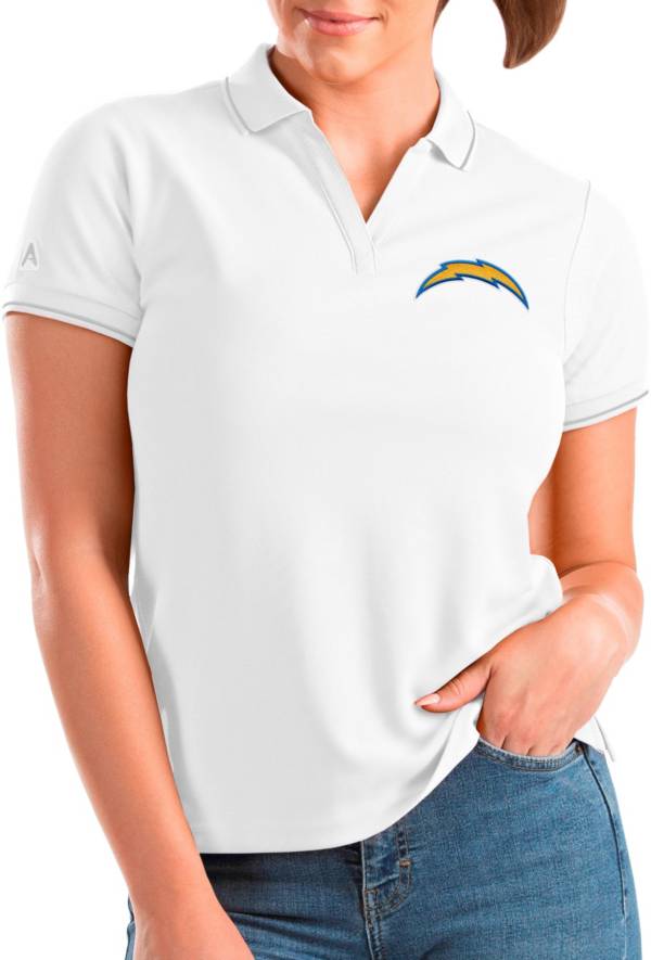 Antigua Women's Los Angeles Chargers Affluent White/Silver Polo product image