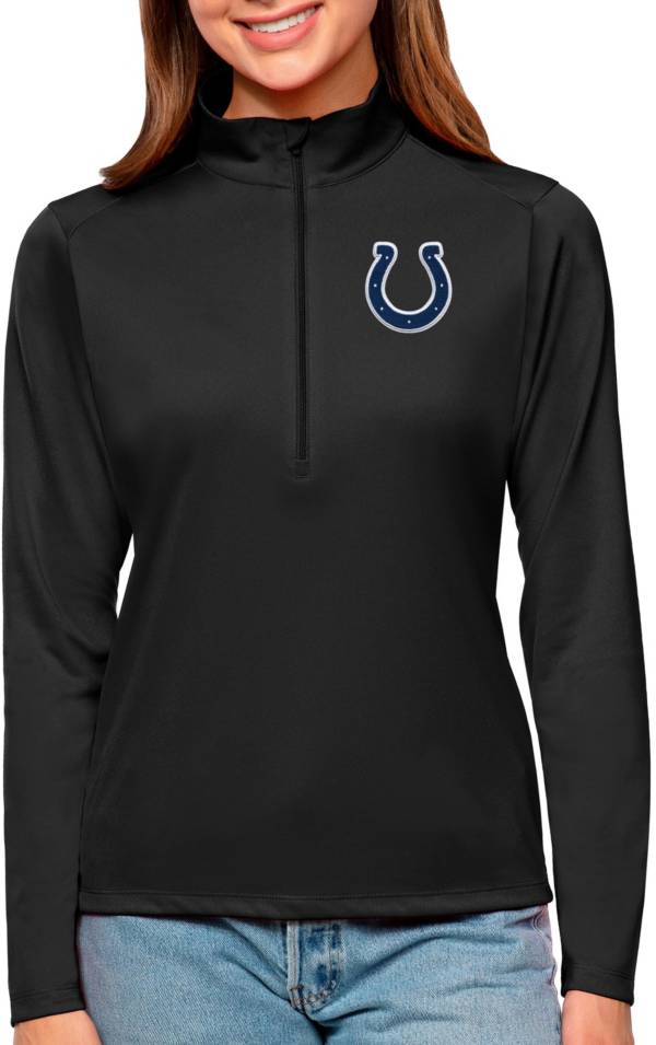 Antigua Women's Indianapolis Colts Tribute Black QuarterZip Pullover