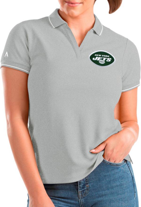 Antigua Women's New York Jets Affluent Grey Heather/White Polo product image