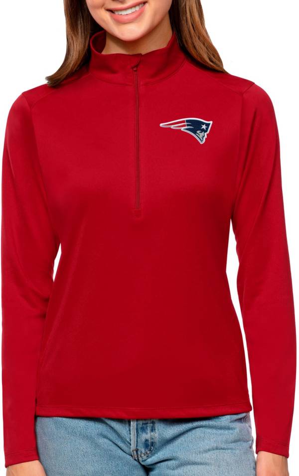 Antigua Women's New England Patriots Tribute Red Quarter-Zip Pullover product image
