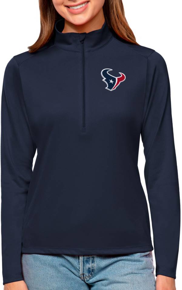 Antigua Women's Houston Texans Tribute Navy Quarter-Zip Pullover product image