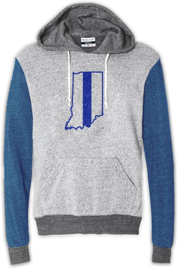 Where I'm From IND State Stripe Grey/Blue Pullover Hoodie product image