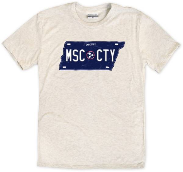 Where I'm From Nashville Music License Plate Oatmeal T-Shirt product image