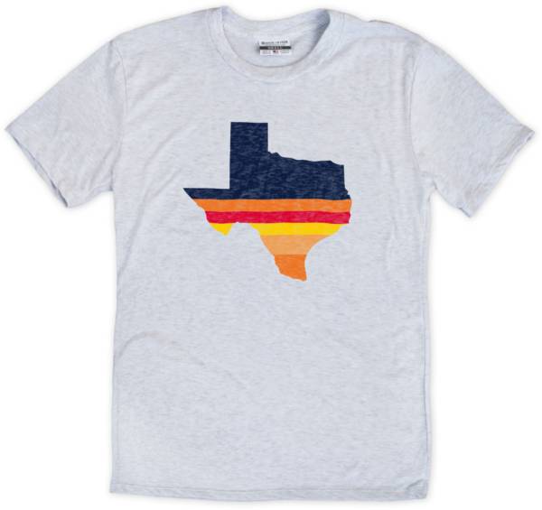 Where I'm From Houston State Rainbow Fill White T-Shirt product image