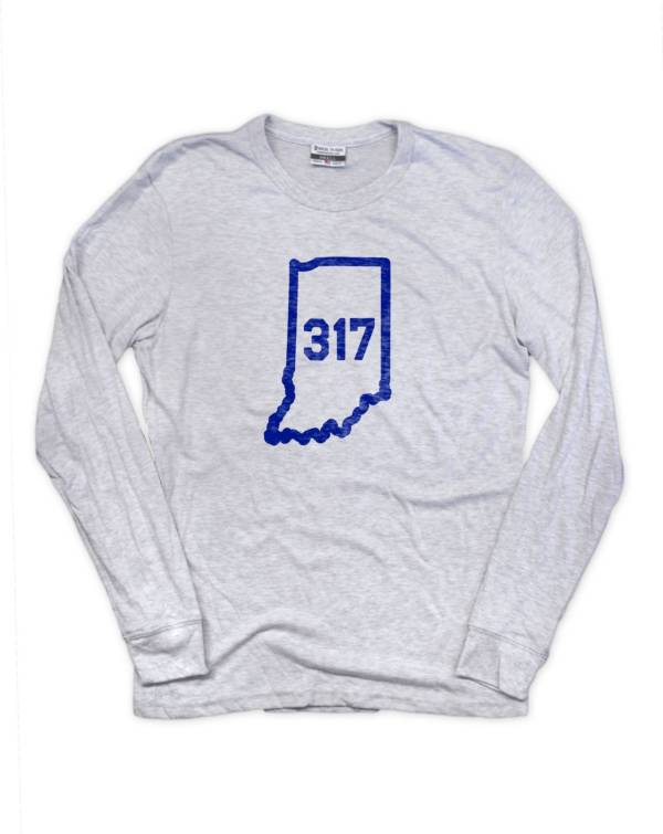 Where I'm From Indianapolis White 317 Outline Longsleeve T-Shirt product image
