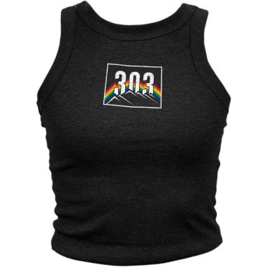sorry, Where I'm From Women's DEN 303 Rainbow Black Tank Top is currently out of stock