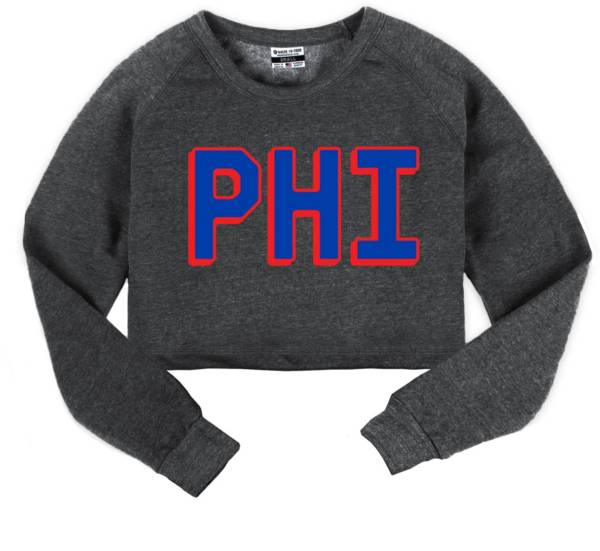 Where I'm From Philadelphia Charcoal Script Fleece Cropped Crewneck Sweater product image