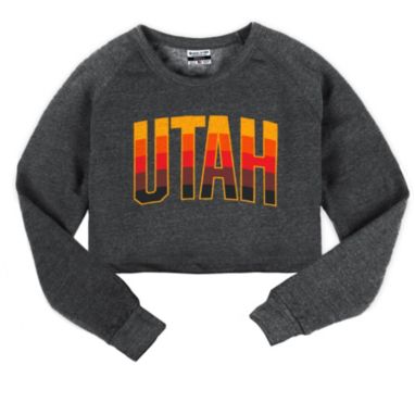sorry, Where I'm From Utah Grey Script Fleece Cropped Crewneck Sweatshirt is currently out of stock