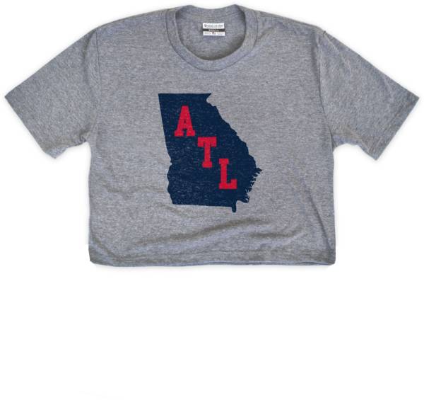 Where I'm From Women's Atlanta State  Grey Crop T-Shirt product image