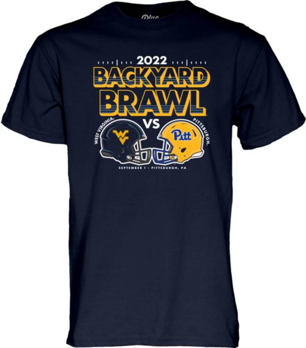 Blue 84 Men's West Virginia Mountaineers vs Pitt Panthers Navy 2022 Backyard Brawl Football T-Shirt product image