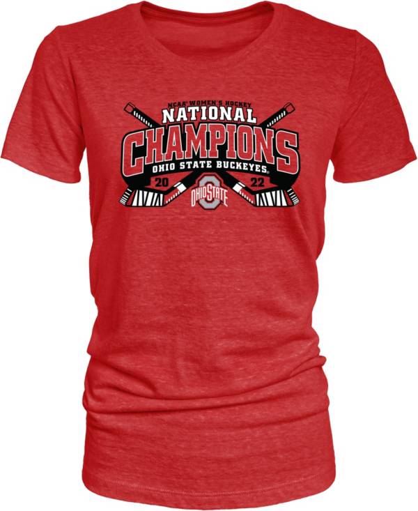 Blue 84 Women's Ohio State Buckeyes 2022 NCAA Women's Ice Hockey Champions T-Shirt product image