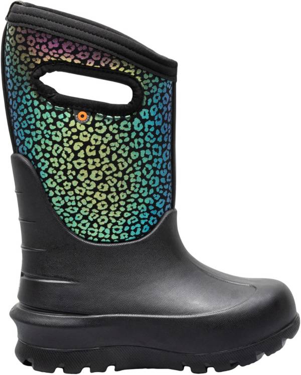 Bogs Kids' Neo Classic Rainbow Leopard Waterproof Winter Boots product image