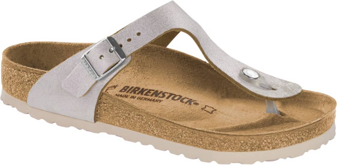 Birkenstock Women's Gizeh Suede Leather Sandals (Pink or Silver)