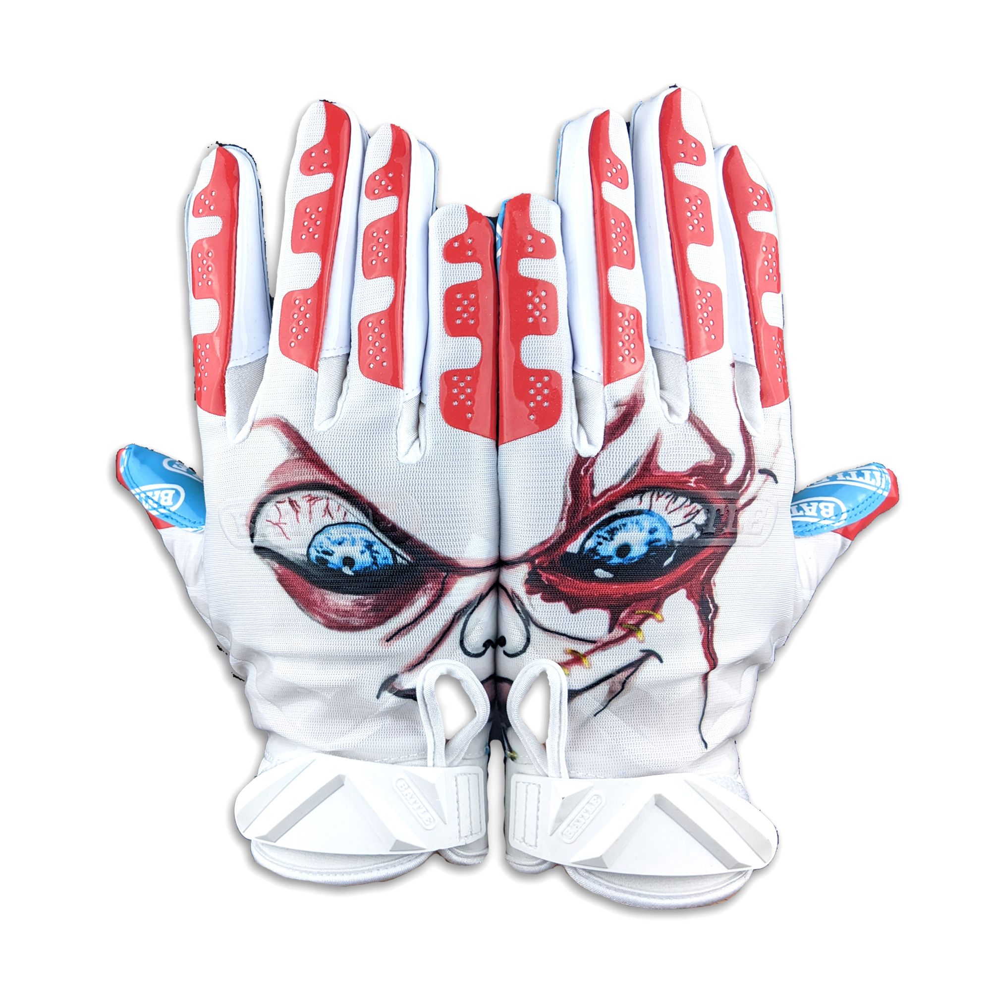 white battle football gloves