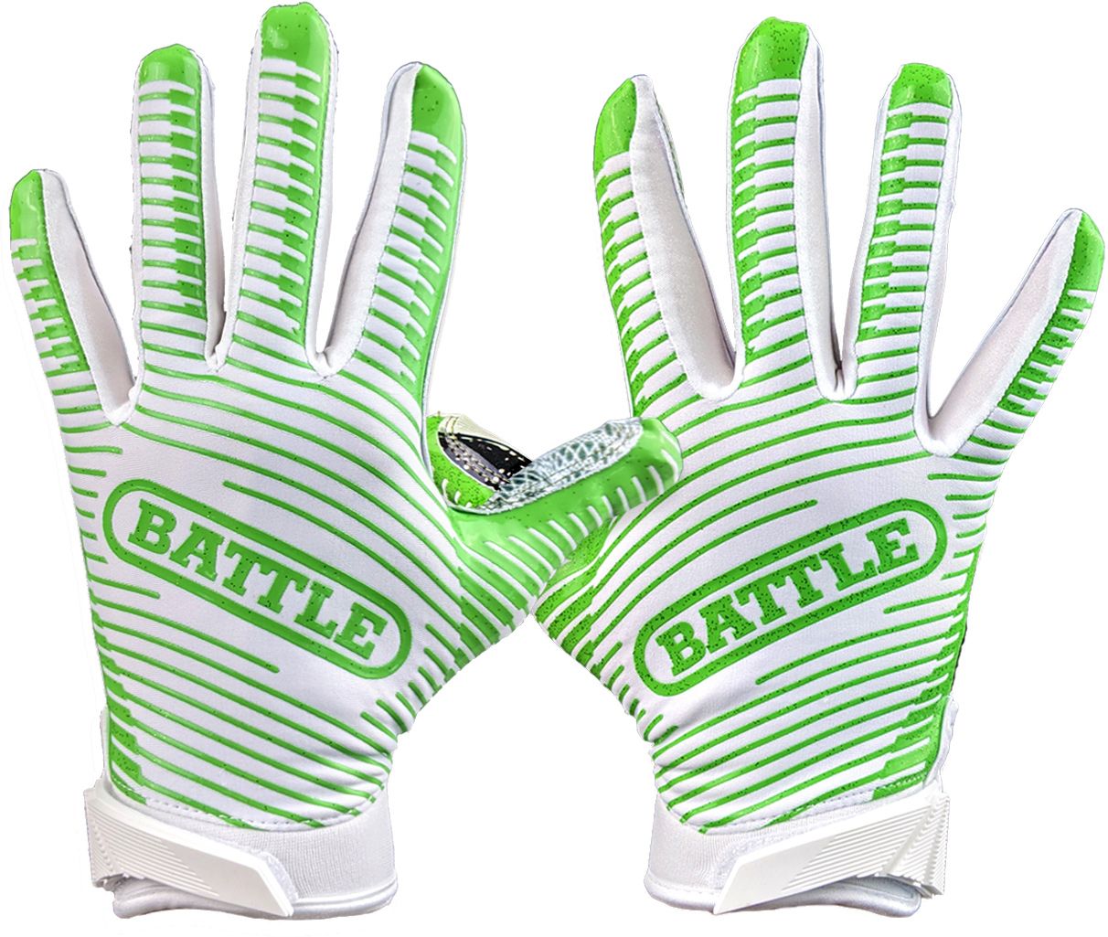 white battle football gloves