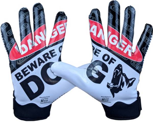 Red battle hot sale football gloves